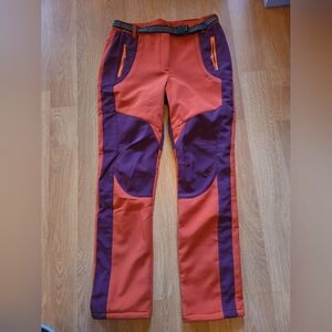 Gore Windstopper Two-Tone Orange and Purple Outdoor Softshell Ski Pants Size XXL